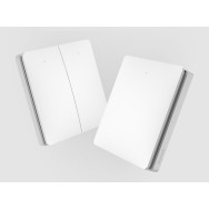 Linptech - Przycisk bezprzewodowy dwuklawiszowy indukcyjny K9C-W2 biały